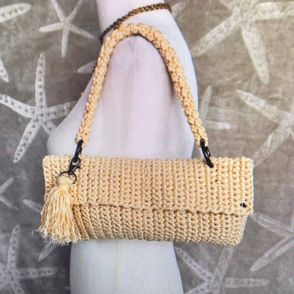 Handcrafted Cream Crochet Clutch